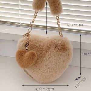 Creative minimalist fluffy bag with ornament for bag with heart